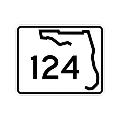 Florida 124 (Florida) (Road Sign) STICKER Vinyl Kiss-Cut Decal 2 Inch White - The Sticker Space