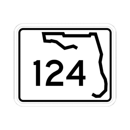 Florida 124 (Florida) (Road Sign) STICKER Vinyl Kiss-Cut Decal 6 Inch White - The Sticker Space