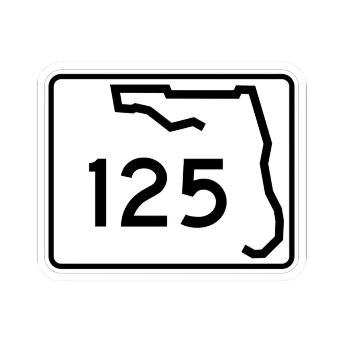 Florida 125 (Florida) (Road Sign) STICKER Vinyl Kiss-Cut Decal 2 Inch White - The Sticker Space