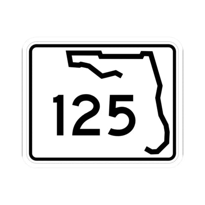 Florida 125 (Florida) (Road Sign) STICKER Vinyl Kiss-Cut Decal 2 Inch White - The Sticker Space