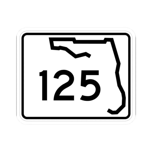 Florida 125 (Florida) (Road Sign) STICKER Vinyl Kiss-Cut Decal 2 Inch White - The Sticker Space