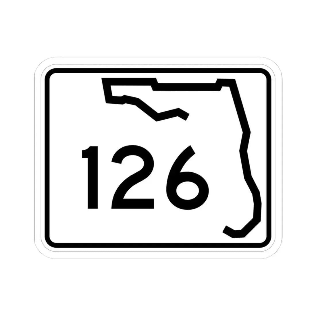 Florida 126 (Florida) (Road Sign) STICKER Vinyl Kiss-Cut Decal 3 Inch White - The Sticker Space