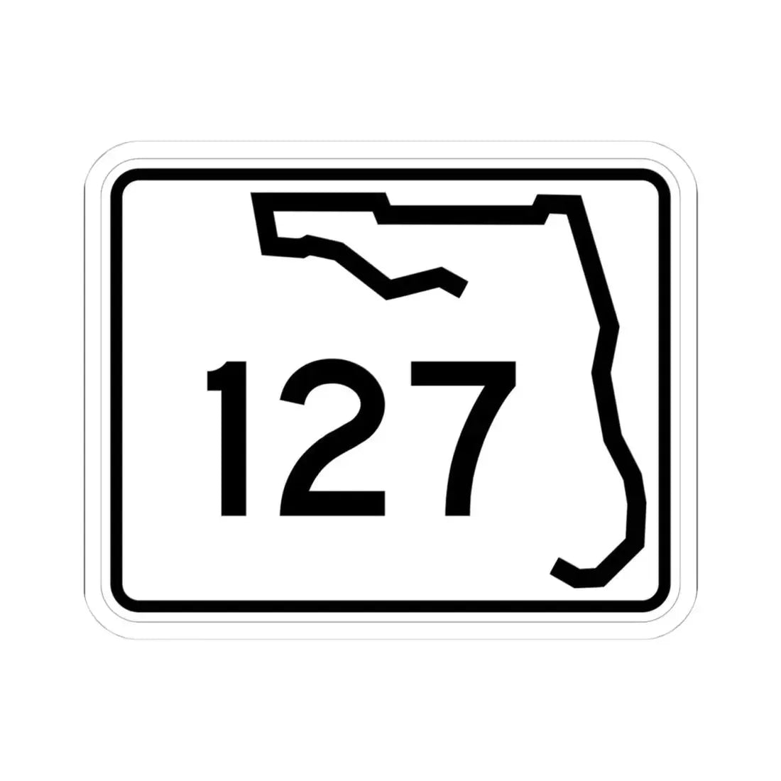 Florida 127 (Florida) (Road Sign) STICKER Vinyl Kiss-Cut Decal 4 Inch White - The Sticker Space