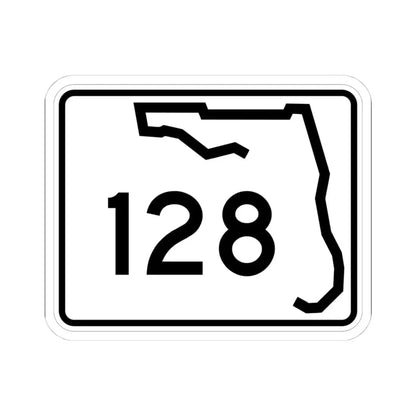 Florida 128 (Florida) (Road Sign) STICKER Vinyl Kiss-Cut Decal 4 Inch White - The Sticker Space