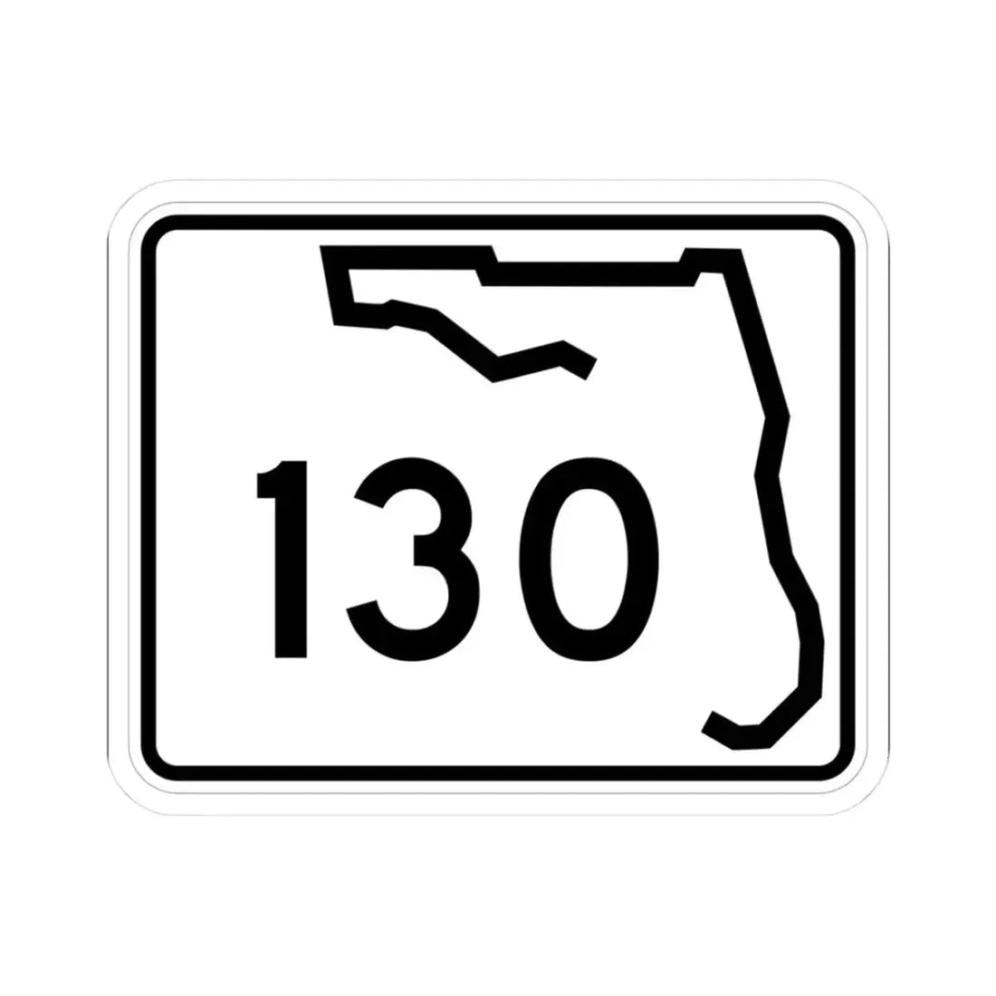 Florida 130 (Florida) (Road Sign) STICKER Vinyl Kiss-Cut Decal 3 Inch White - The Sticker Space