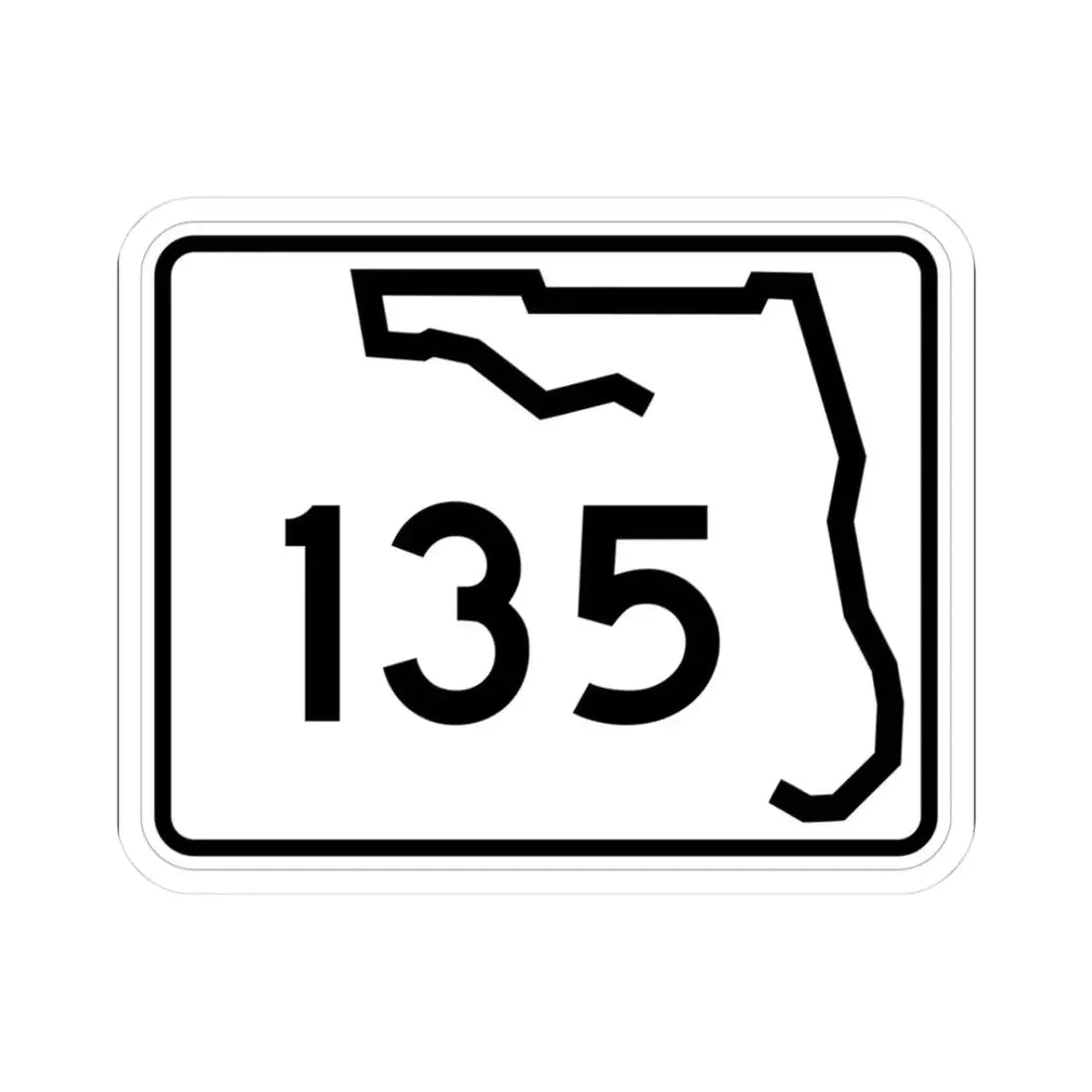 Florida 135 (Florida) (Road Sign) STICKER Vinyl Kiss-Cut Decal 3 Inch White - The Sticker Space