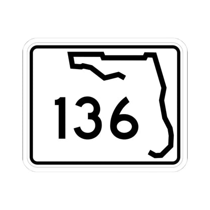 Florida 136 (Florida) (Road Sign) STICKER Vinyl Kiss-Cut Decal 4 Inch White - The Sticker Space