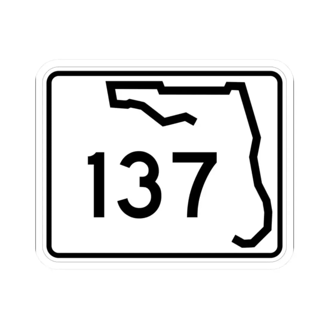 Florida 137 (Florida) (Road Sign) STICKER Vinyl Kiss-Cut Decal 2 Inch White - The Sticker Space