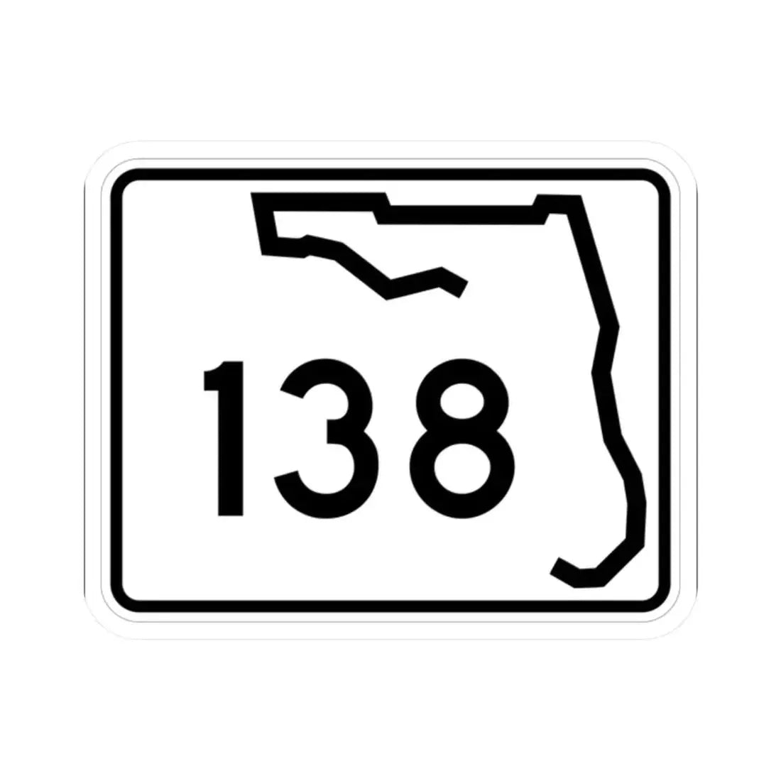 Florida 138 (Florida) (Road Sign) STICKER Vinyl Kiss-Cut Decal 2 Inch White - The Sticker Space