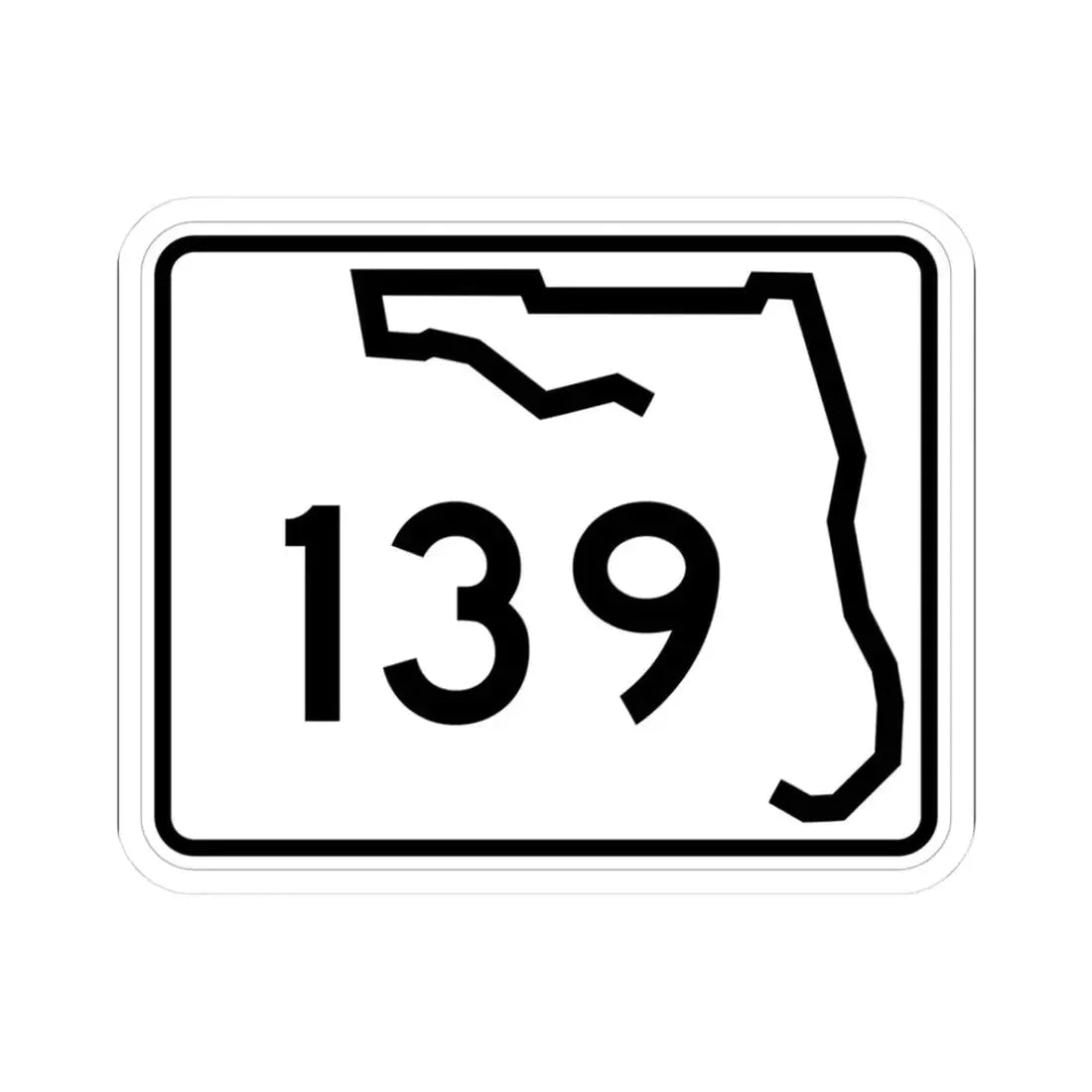 Florida 139 (Florida) (Road Sign) STICKER Vinyl Kiss-Cut Decal 3 Inch White - The Sticker Space