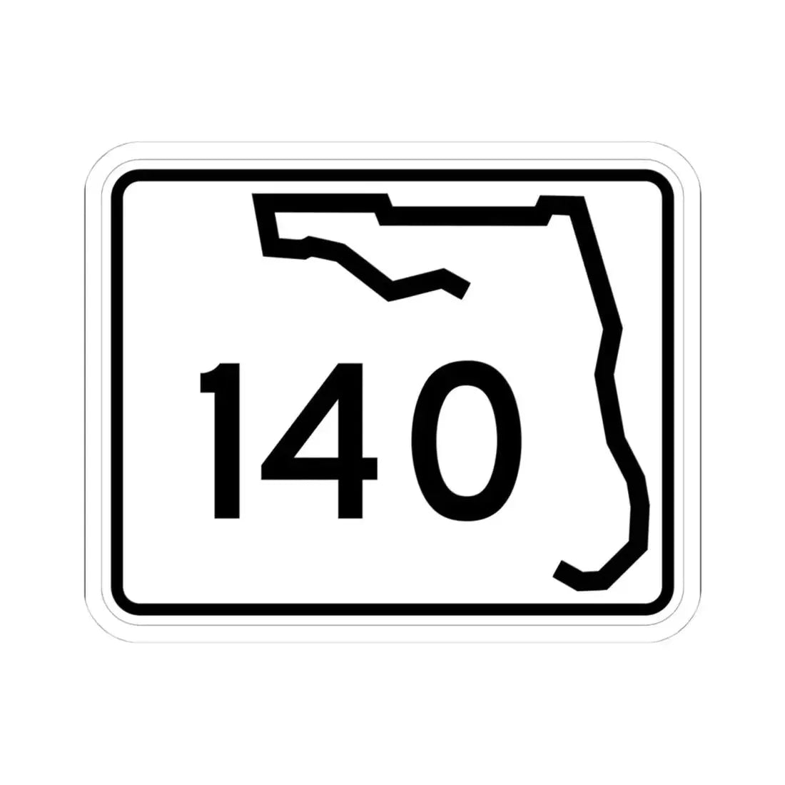 Florida 140 (Florida) (Road Sign) STICKER Vinyl Kiss-Cut Decal 4 Inch White - The Sticker Space