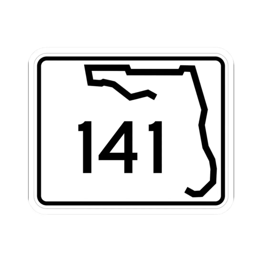 Florida 141 (Florida) (Road Sign) STICKER Vinyl Kiss-Cut Decal 2 Inch White - The Sticker Space