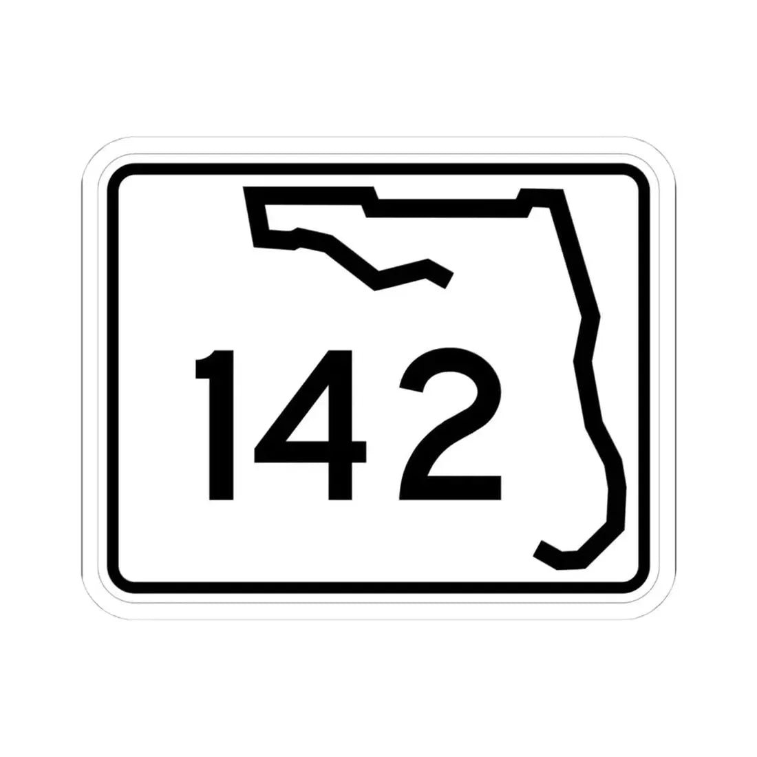 Florida 142 (Florida) (Road Sign) STICKER Vinyl Kiss-Cut Decal 4 Inch White - The Sticker Space
