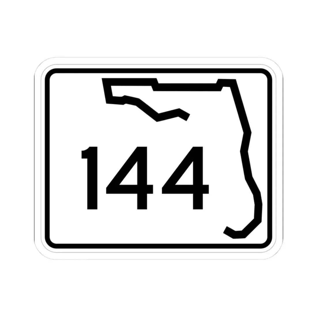 Florida 144 (Florida) (Road Sign) STICKER Vinyl Kiss-Cut Decal 3 Inch White - The Sticker Space