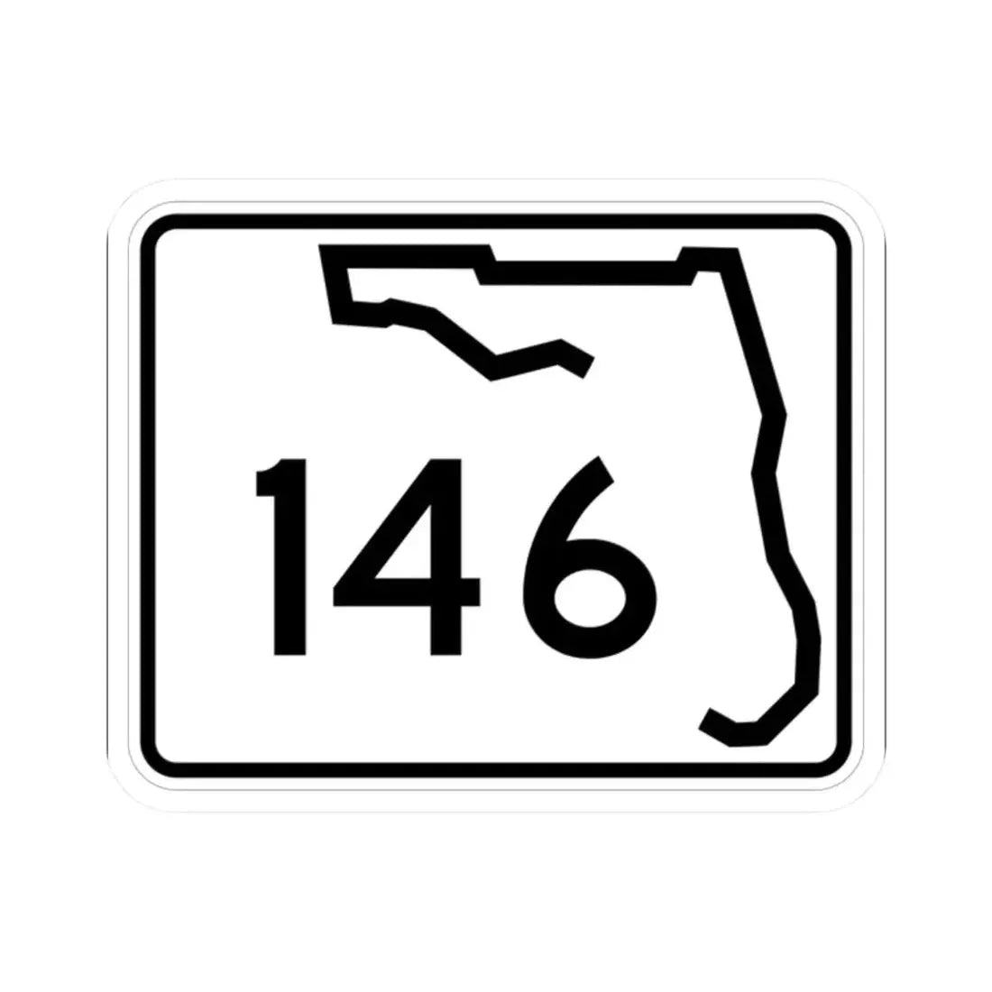 Florida 146 (Florida) (Road Sign) STICKER Vinyl Kiss-Cut Decal 2 Inch White - The Sticker Space