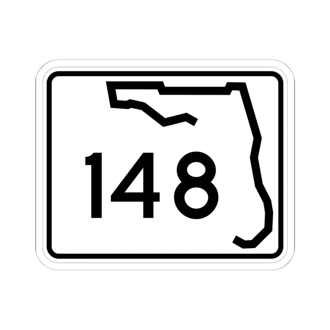 Florida 148 (Florida) (Road Sign) STICKER Vinyl Kiss-Cut Decal 6 Inch White - The Sticker Space