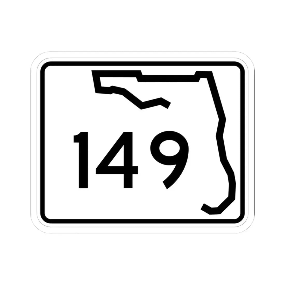 Florida 149 (Florida) (Road Sign) STICKER Vinyl Kiss-Cut Decal 3 Inch White - The Sticker Space