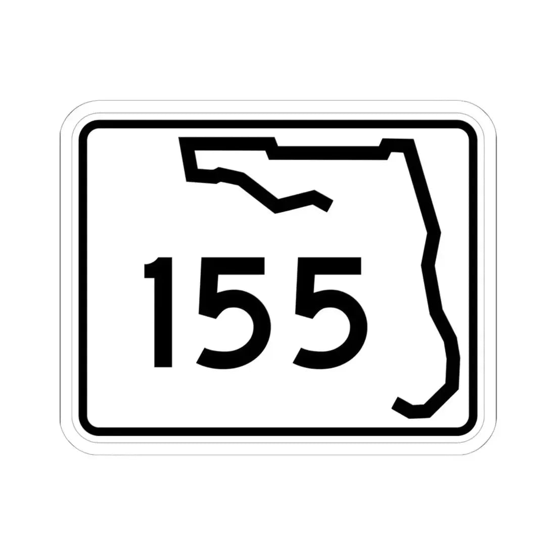 Florida 155 (Florida) (Road Sign) STICKER Vinyl Kiss-Cut Decal 6 Inch White - The Sticker Space