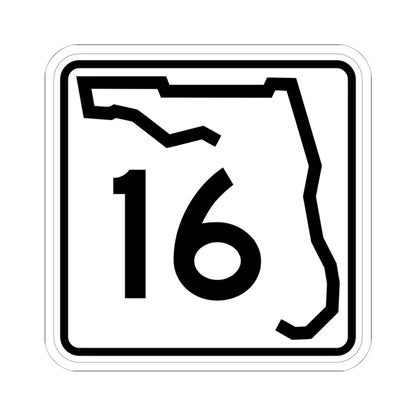 Florida 16 (Florida) (Road Sign) STICKER Vinyl Kiss-Cut Decal 6 Inch White - The Sticker Space