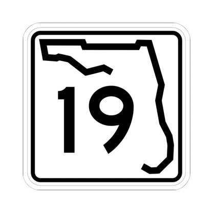 Florida 19 (Florida) (Road Sign) STICKER Vinyl Kiss-Cut Decal 6 Inch White - The Sticker Space