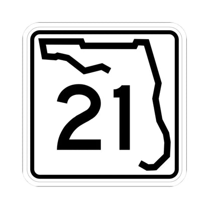 Florida 21 (Florida) (Road Sign) STICKER Vinyl Kiss-Cut Decal 3 Inch White - The Sticker Space