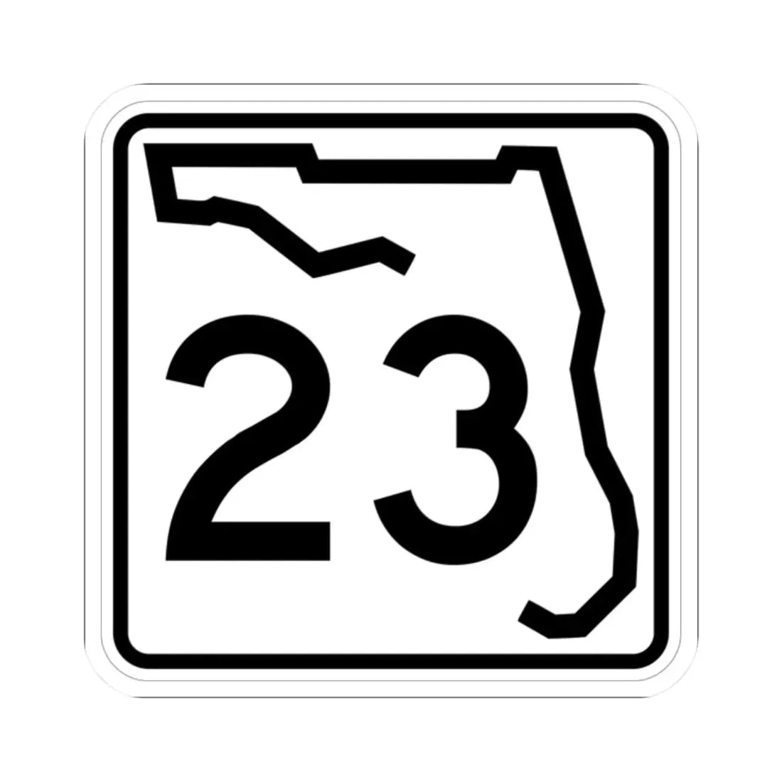 Florida 23 (Florida) (Road Sign) STICKER Vinyl Kiss-Cut Decal 2 Inch White - The Sticker Space
