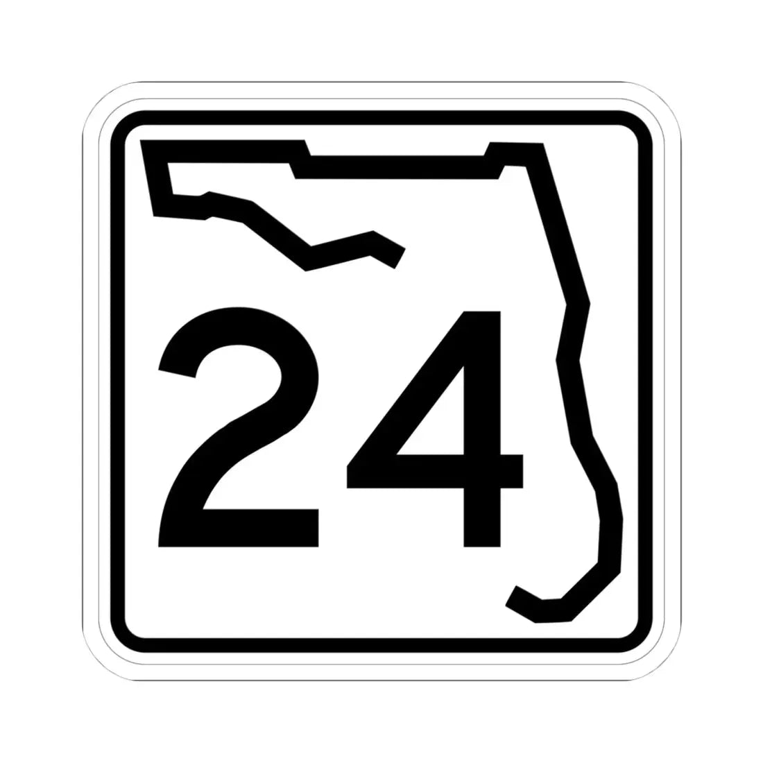 Florida 24 (Florida) (Road Sign) STICKER Vinyl Kiss-Cut Decal 4 Inch White - The Sticker Space