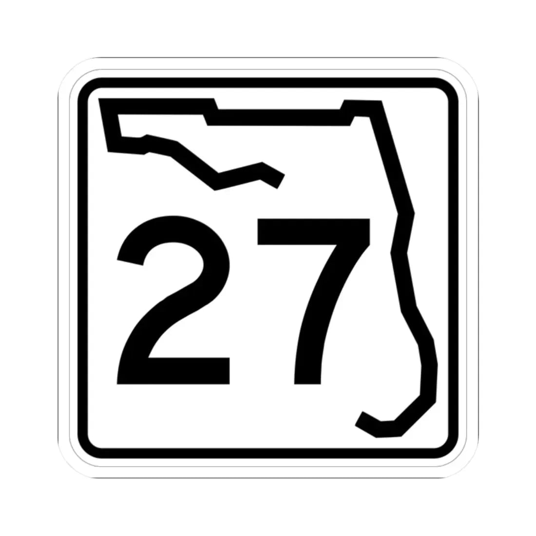 Florida 27 (Florida) (Road Sign) STICKER Vinyl Kiss-Cut Decal 2 Inch White - The Sticker Space