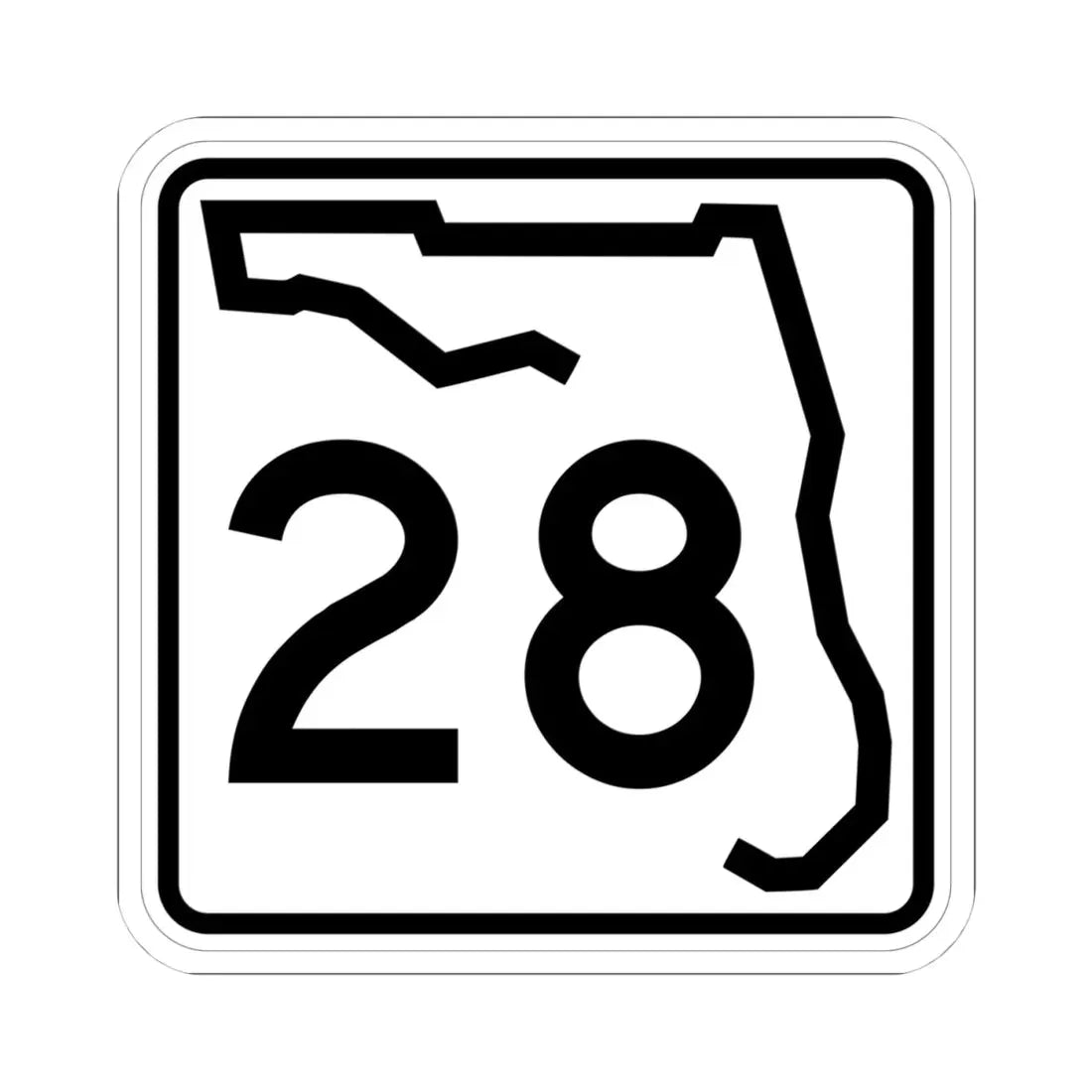 Florida 28 (Florida) (Road Sign) STICKER Vinyl Kiss-Cut Decal 4 Inch White - The Sticker Space