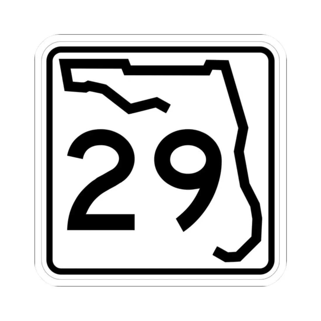 Florida 29 (Florida) (Road Sign) STICKER Vinyl Kiss-Cut Decal 2 Inch White - The Sticker Space