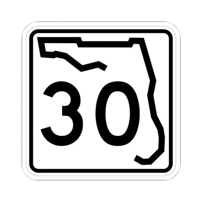 Florida 30 (Florida) (Road Sign) STICKER Vinyl Kiss-Cut Decal 6 Inch White - The Sticker Space