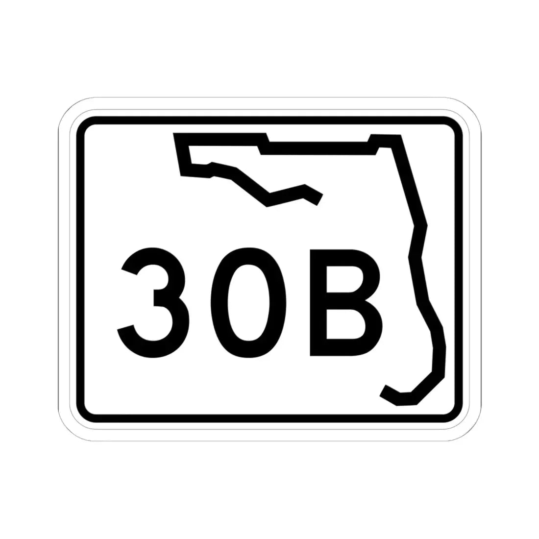 Florida 30B (Florida) (Road Sign) STICKER Vinyl Kiss-Cut Decal 6 Inch White - The Sticker Space
