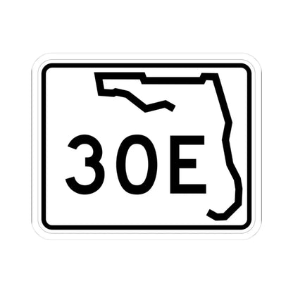 Florida 30E (Florida) (Road Sign) STICKER Vinyl Kiss-Cut Decal 3 Inch White - The Sticker Space
