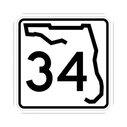 Florida 34 (Florida) (Road Sign) STICKER Vinyl Kiss-Cut Decal 2 Inch White - The Sticker Space