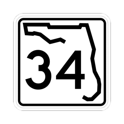 Florida 34 (Florida) (Road Sign) STICKER Vinyl Kiss-Cut Decal 4 Inch White - The Sticker Space