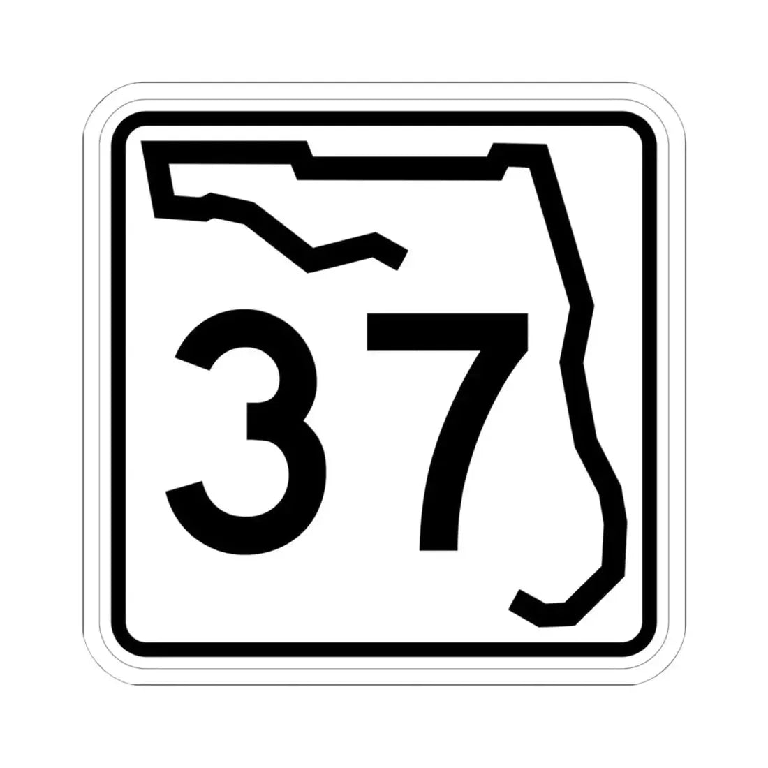 Florida 37 (Florida) (Road Sign) STICKER Vinyl Kiss-Cut Decal 6 Inch White - The Sticker Space