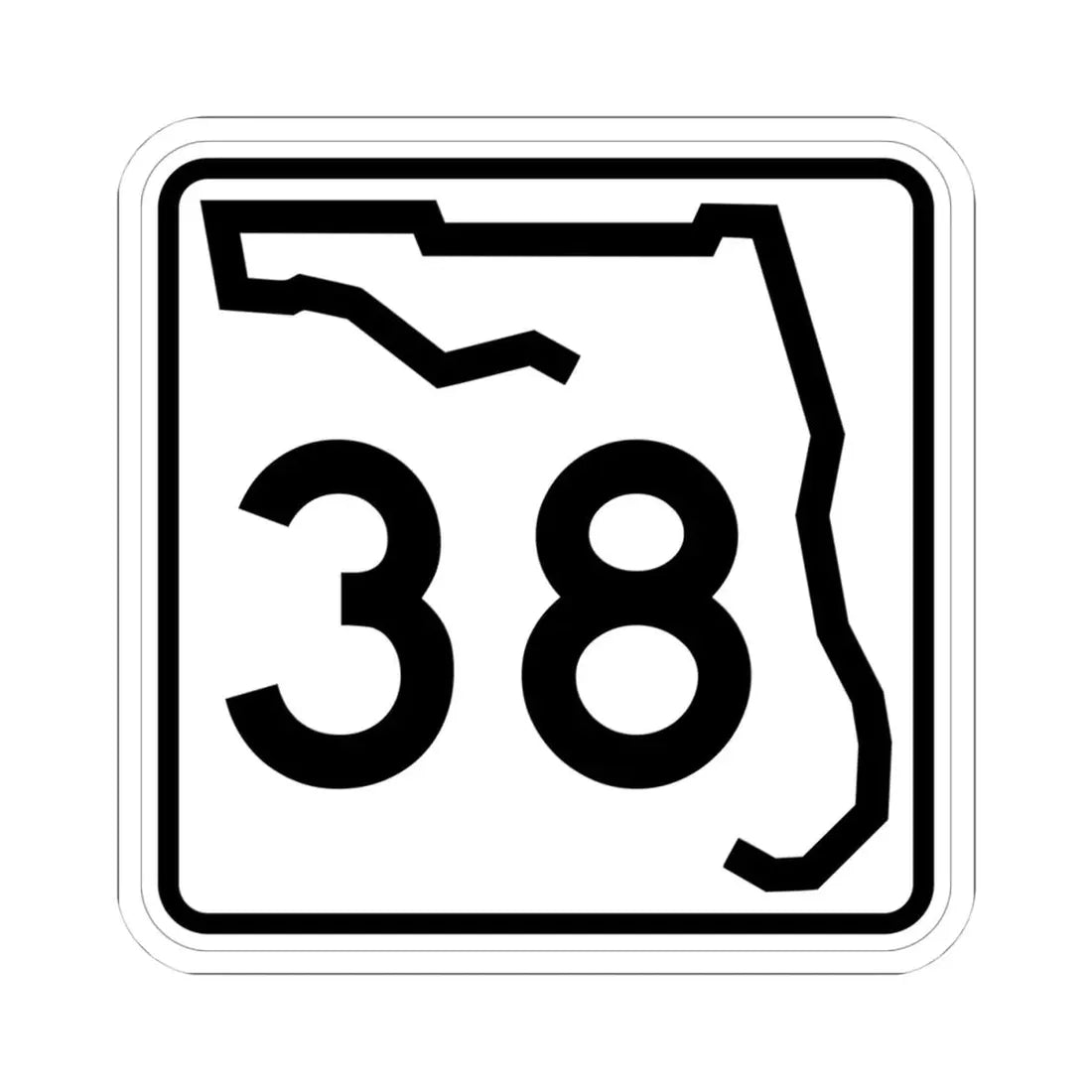 Florida 38 (Florida) (Road Sign) STICKER Vinyl Kiss-Cut Decal 4 Inch White - The Sticker Space