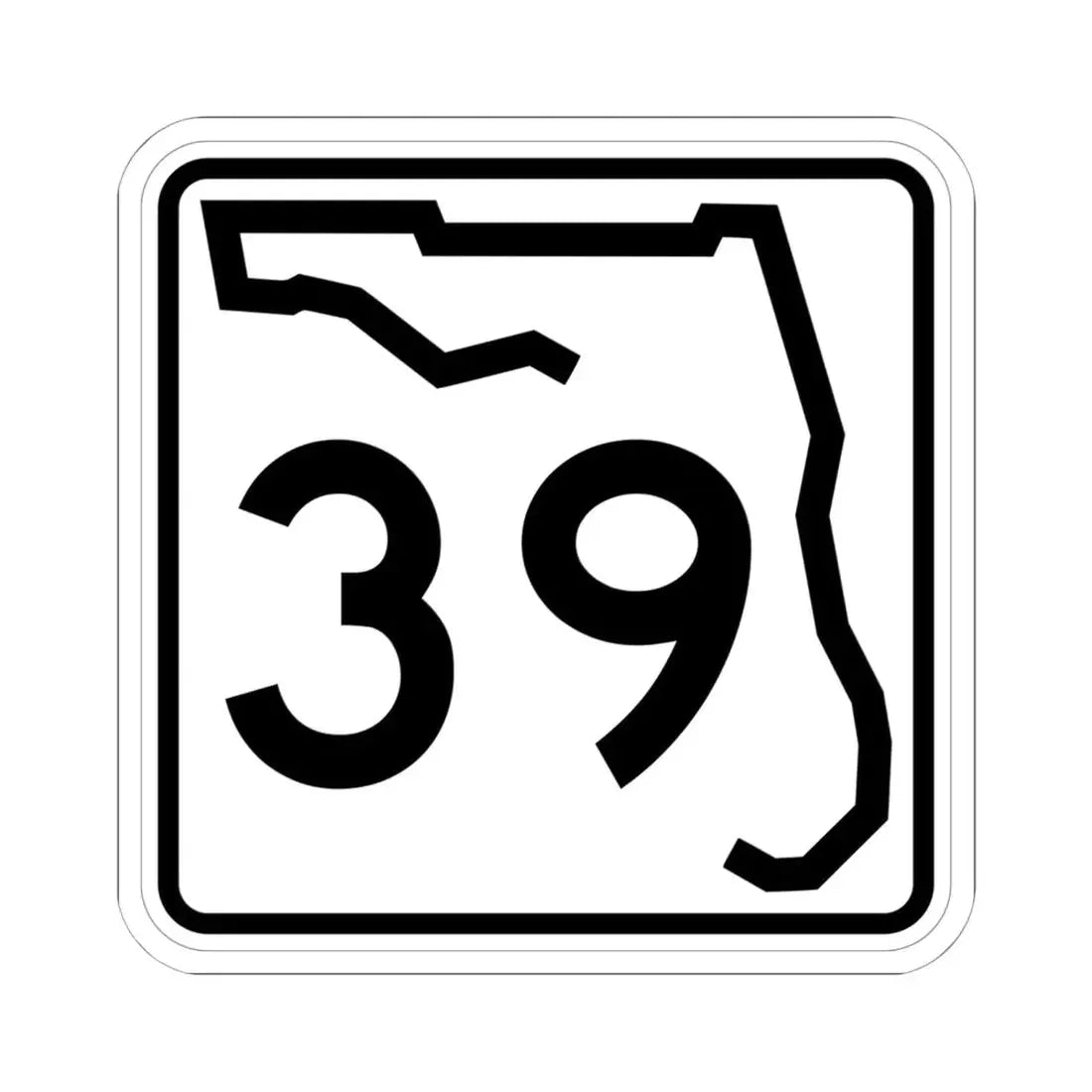 Florida 39 (Florida) (Road Sign) STICKER Vinyl Kiss-Cut Decal 6 Inch White - The Sticker Space