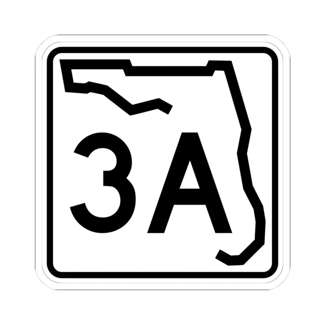 Florida 3A (Florida) (Road Sign) STICKER Vinyl Kiss-Cut Decal 3 Inch White - The Sticker Space