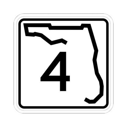 Florida 4 (Florida) (Road Sign) STICKER Vinyl Kiss-Cut Decal 6 Inch White - The Sticker Space