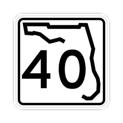 Florida 40 (Florida) (Road Sign) STICKER Vinyl Kiss-Cut Decal 4 Inch White - The Sticker Space