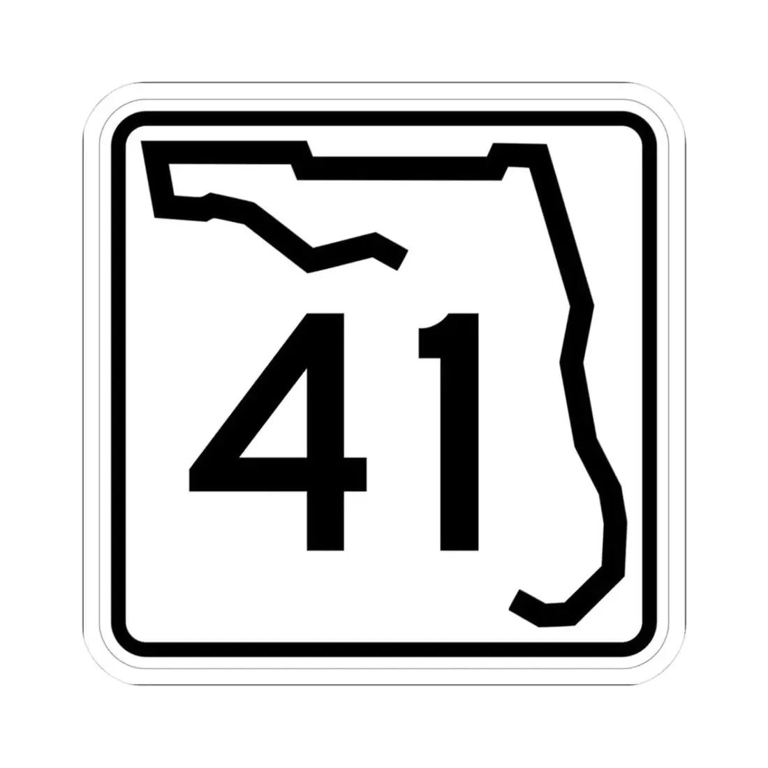 Florida 41 (Florida) (Road Sign) STICKER Vinyl Kiss-Cut Decal 3 Inch White - The Sticker Space