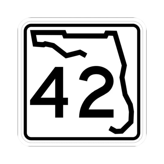 Florida 42 (Florida) (Road Sign) STICKER Vinyl Kiss-Cut Decal 2 Inch White - The Sticker Space
