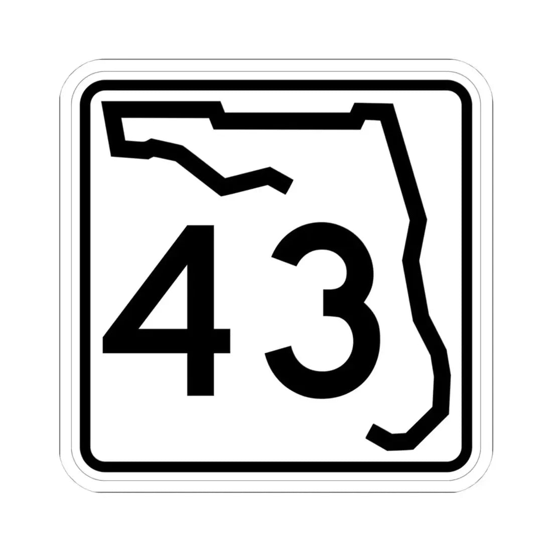 Florida 43 (Florida) (Road Sign) STICKER Vinyl Kiss-Cut Decal 4 Inch White - The Sticker Space