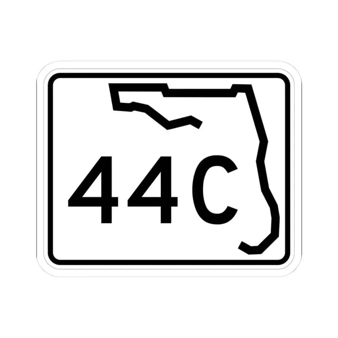 Florida 44C (Florida) (Road Sign) STICKER Vinyl Kiss-Cut Decal 3 Inch White - The Sticker Space