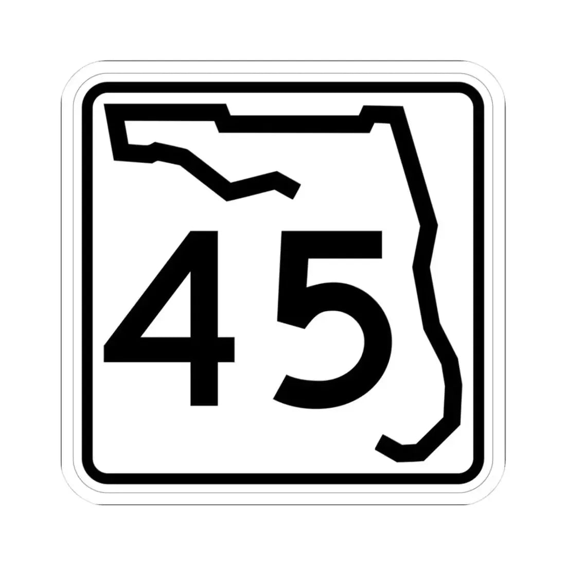 Florida 45 (Florida) (Road Sign) STICKER Vinyl Kiss-Cut Decal 3 Inch White - The Sticker Space