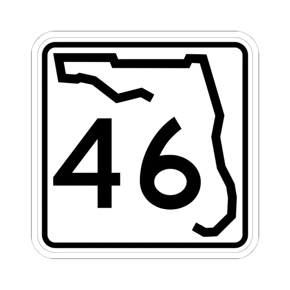 Florida 46 (Florida) (Road Sign) STICKER Vinyl Kiss-Cut Decal 6 Inch White - The Sticker Space