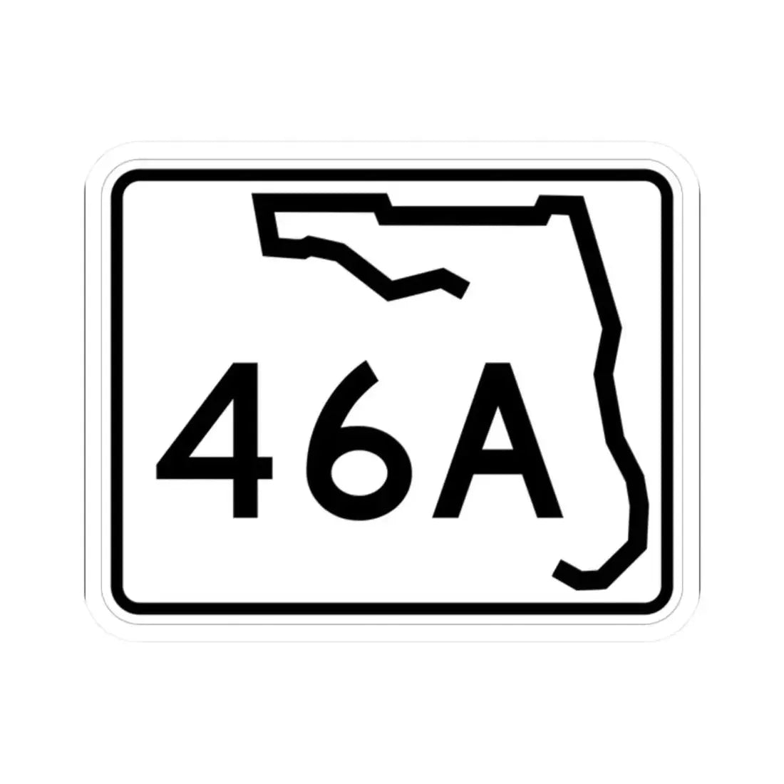 Florida 46A (Florida) (Road Sign) STICKER Vinyl Kiss-Cut Decal 2 Inch White - The Sticker Space