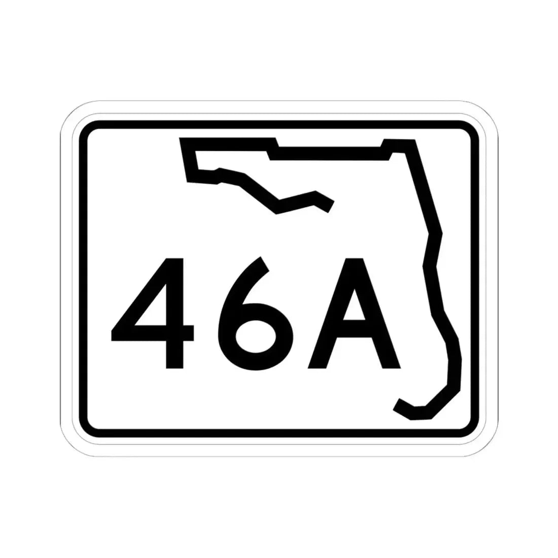 Florida 46A (Florida) (Road Sign) STICKER Vinyl Kiss-Cut Decal 6 Inch White - The Sticker Space