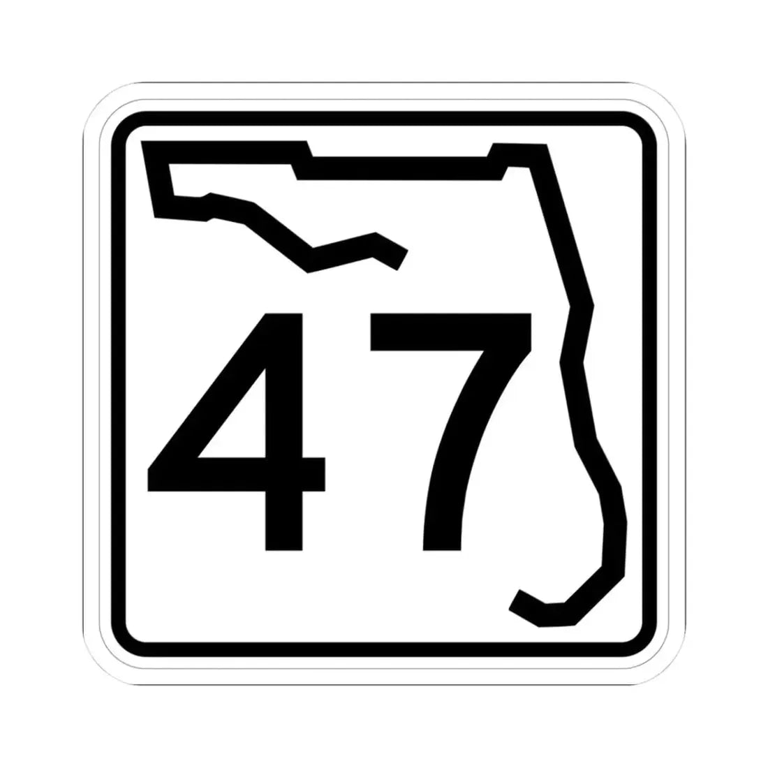 Florida 47 (Florida) (Road Sign) STICKER Vinyl Kiss-Cut Decal 3 Inch White - The Sticker Space